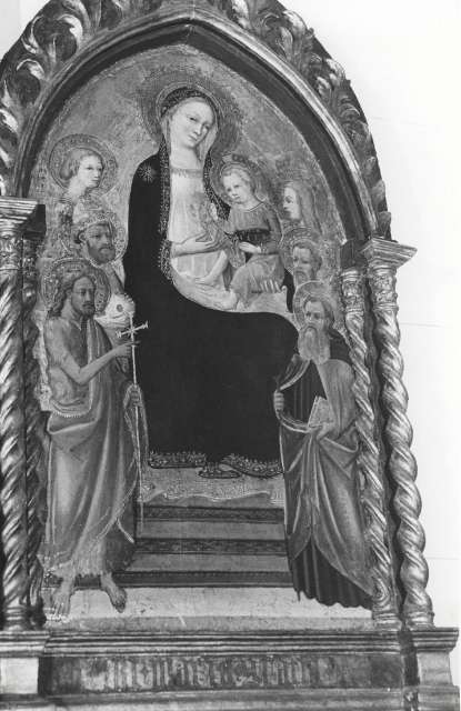 Anonimo — Ventura di Moro - sec. XV - Madonna con Bambino e santi — insieme